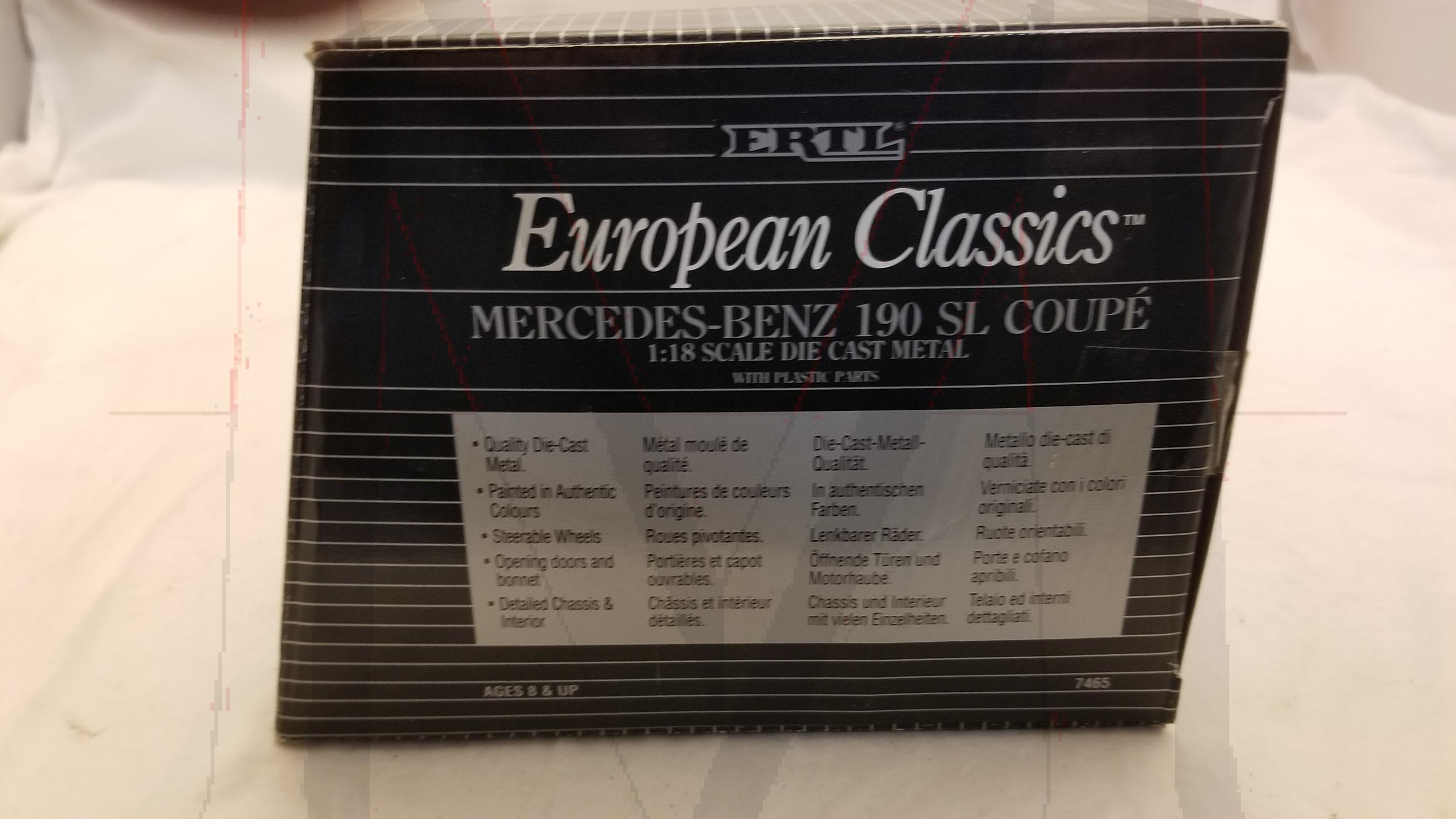 ERTL ERUOPEAN CLASSIC 1/18 190SL IN RED